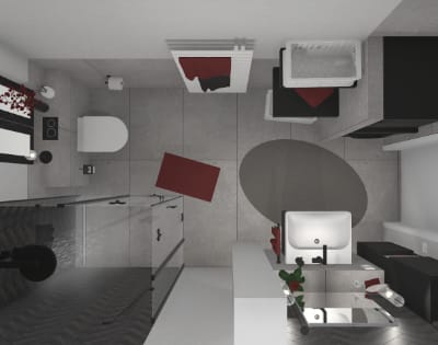 Platzwunder auf sieben Quadratmetern mit Waschmaschine und Trockner