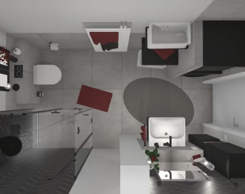 Platzwunder auf sieben Quadratmetern mit Waschmaschine und Trockner