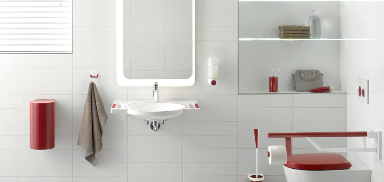 Bring Farbe in dein barrierefreies Bad.