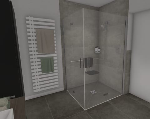 Bodenebene Dusche mit viel Platz