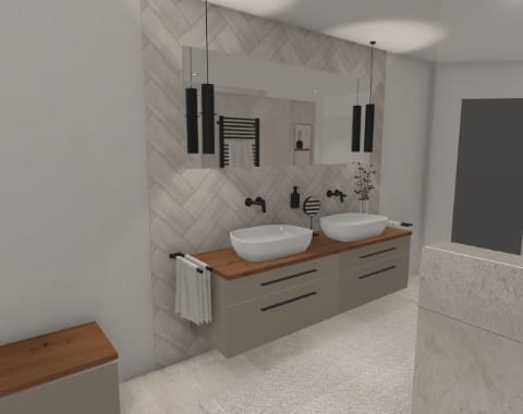 Bodenebene Dusche mit viel Platz