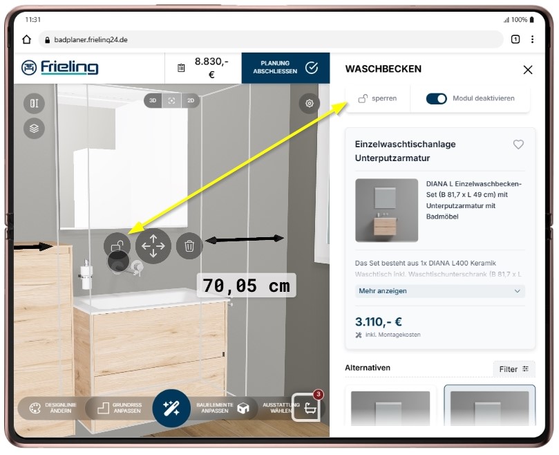 Nutze jetzt den ersten 3D-Badplaner mit echter Planungs-KI-16