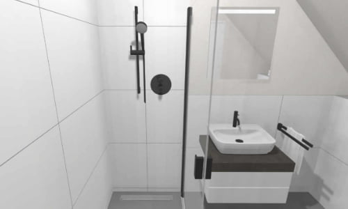 Dusche und Waschbecken