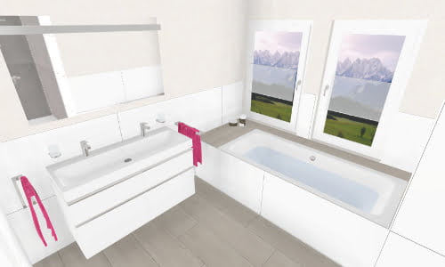 Badewanne mit Ablagefläche