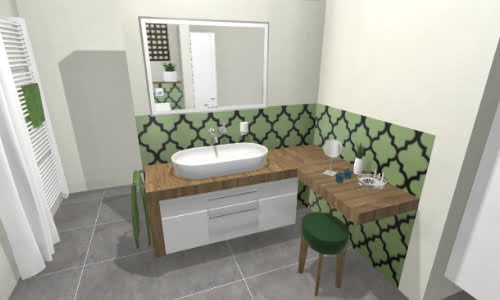 Ovales Aufsatzbecken mit großer Ablagefläche