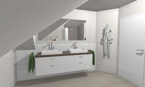 Große doppelte Waschtischanlage 