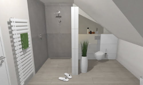 Toilette unter der Schräg