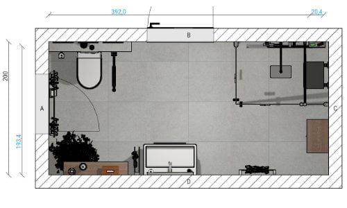 Das extravagante Badezimmer | Grundriss