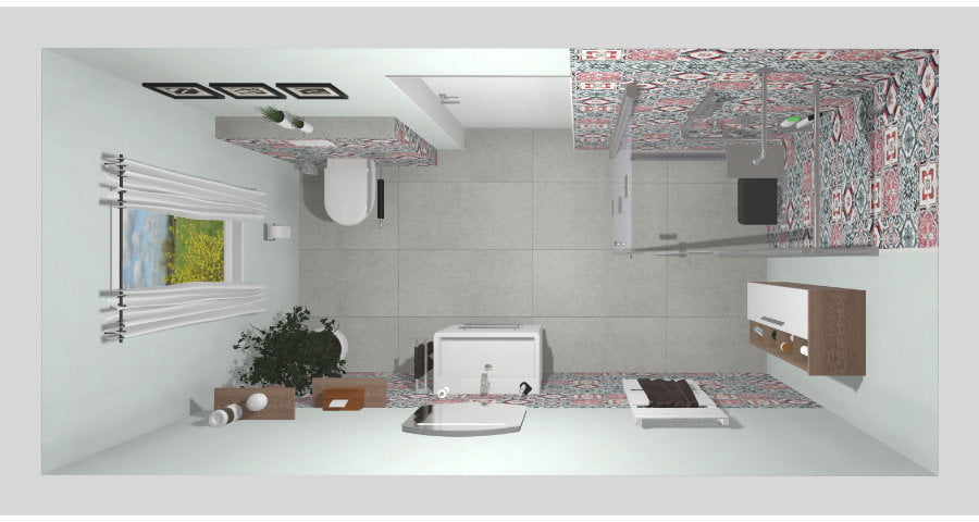 Das Badezimmer mit Retrofliesen – 8 qm