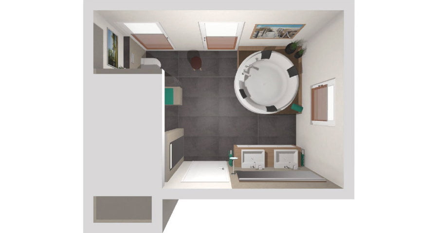 Das Luxus-Bad mit Whirlwanne | 17 qm