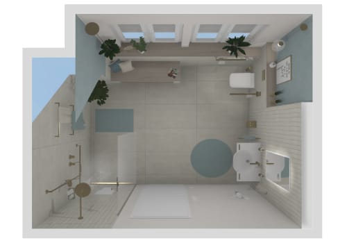 Durchdachter Grundriss für ein barrierefreies Bad