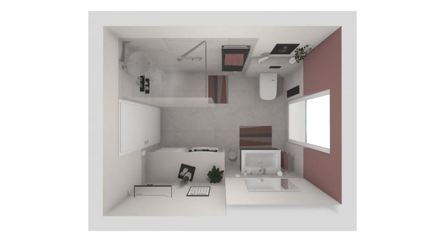 Bad mit Waschmaschine und Trockner – 8 qm