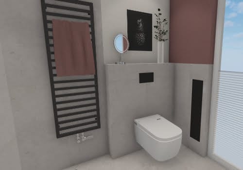 Platzsparend und funktional – Toilette neben Dusche