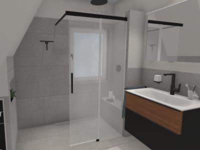 Dusche in der Dachschräge