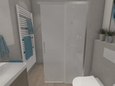 Dusche mit Schiebetür