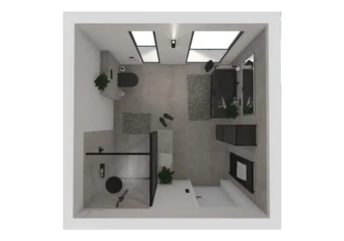 Moderne Badezimmer Ideen auf kleinem Grundriss