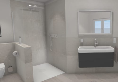 Begehbare Dusche mit Regenduschkopf