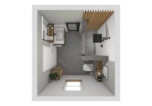 Gäste-WC mit Dusche, Grundriss mit Raffinesse | 6 qm