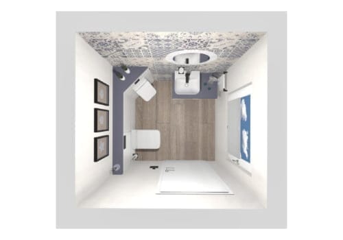 Trendfarbe Violett für dein Gästebad | 3 qm