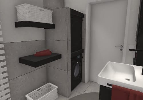 Platz für Waschmaschine und Trockner