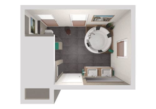 Das Luxus-Bad mit Whirlwanne | 17 qm