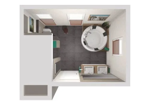 Das Luxus-Bad mit Whirlwanne | 17 qm