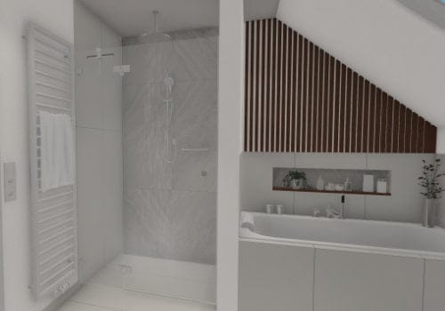 Duscherlebnis deluxe: Moderne Dusche in kleinen Bädern mit Dachschräge