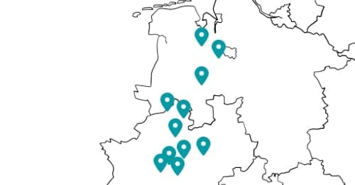 Kartenvisualisierung - Standorte Ausstellungen Frieling