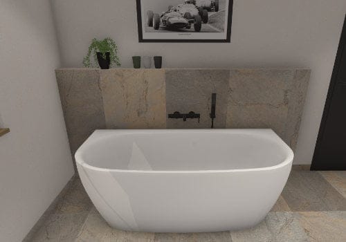 Die halbfreistehende Badewanne: Entspannung auf ganzer Linie mit Wandverkleidung